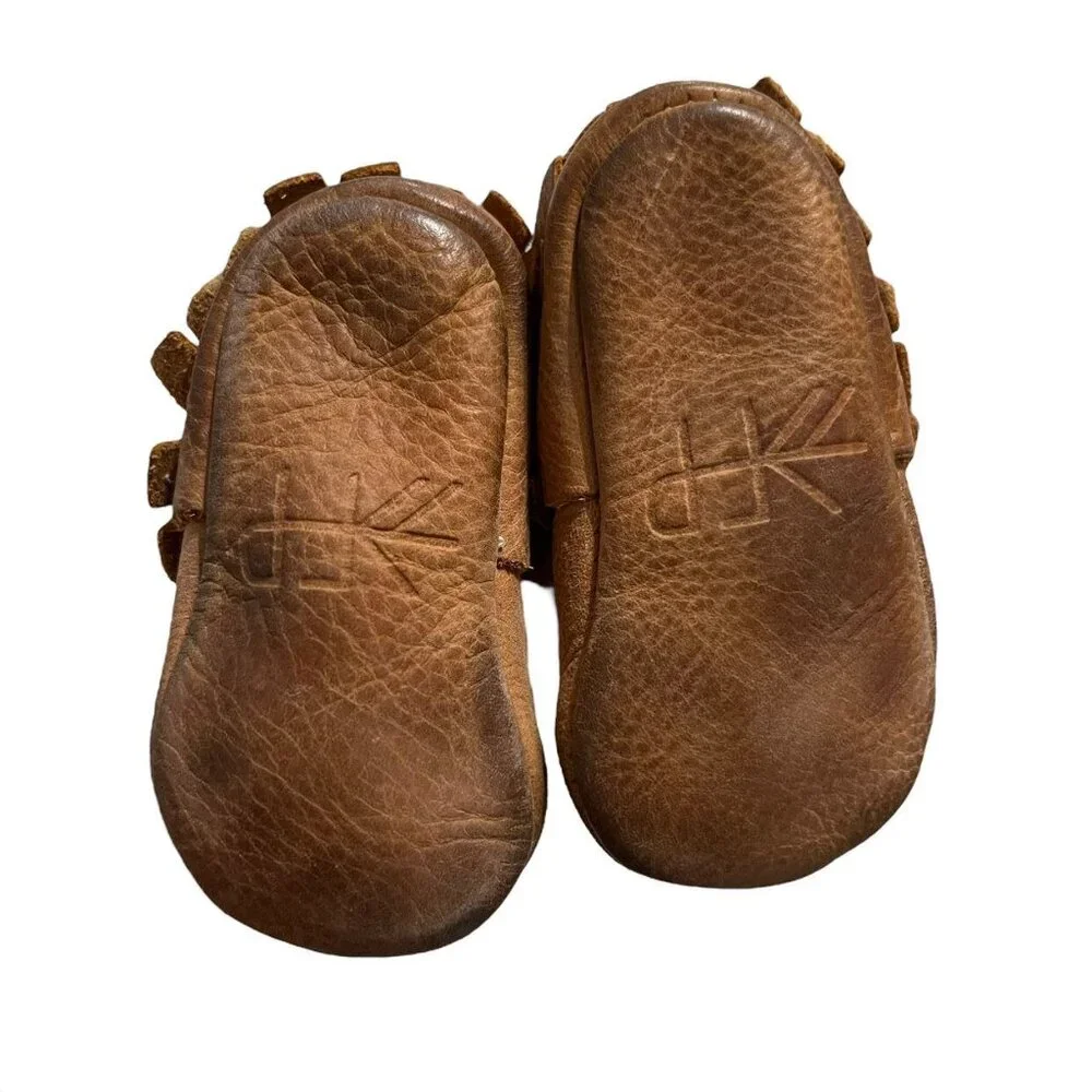 Freshly Picked Sz 3 Brown Genuine Leather Moccasins